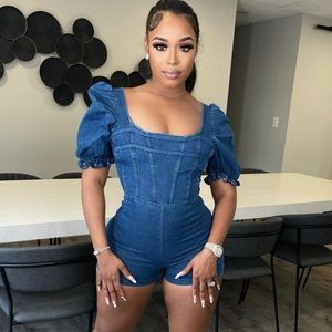 New denim jumper stretchy cotton super cute